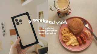 Weekend vlog: new phone, making breakfast & tarot journaling 🌞