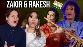 The MAGIC of Indian Music | Latinos reaction to Zakir Hussain & Rakesh Chaurasia | REACTION