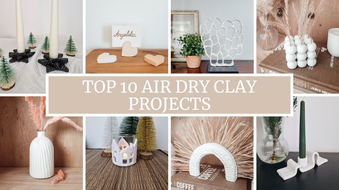 TOP 10 AIR DRY CLAY IDEAS - Aesthetic Home Decorations - YouTube