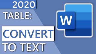 How to Convert a Table to Text in Word - in 1 MINUTE (HD 2020)