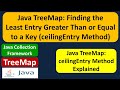 Java TreeMap: Finding the Least Entry Greater Than or Equal to a Key (ceilingEntry Method)