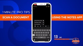 One Minute Pro Tips | Scan a Document using Notes App
