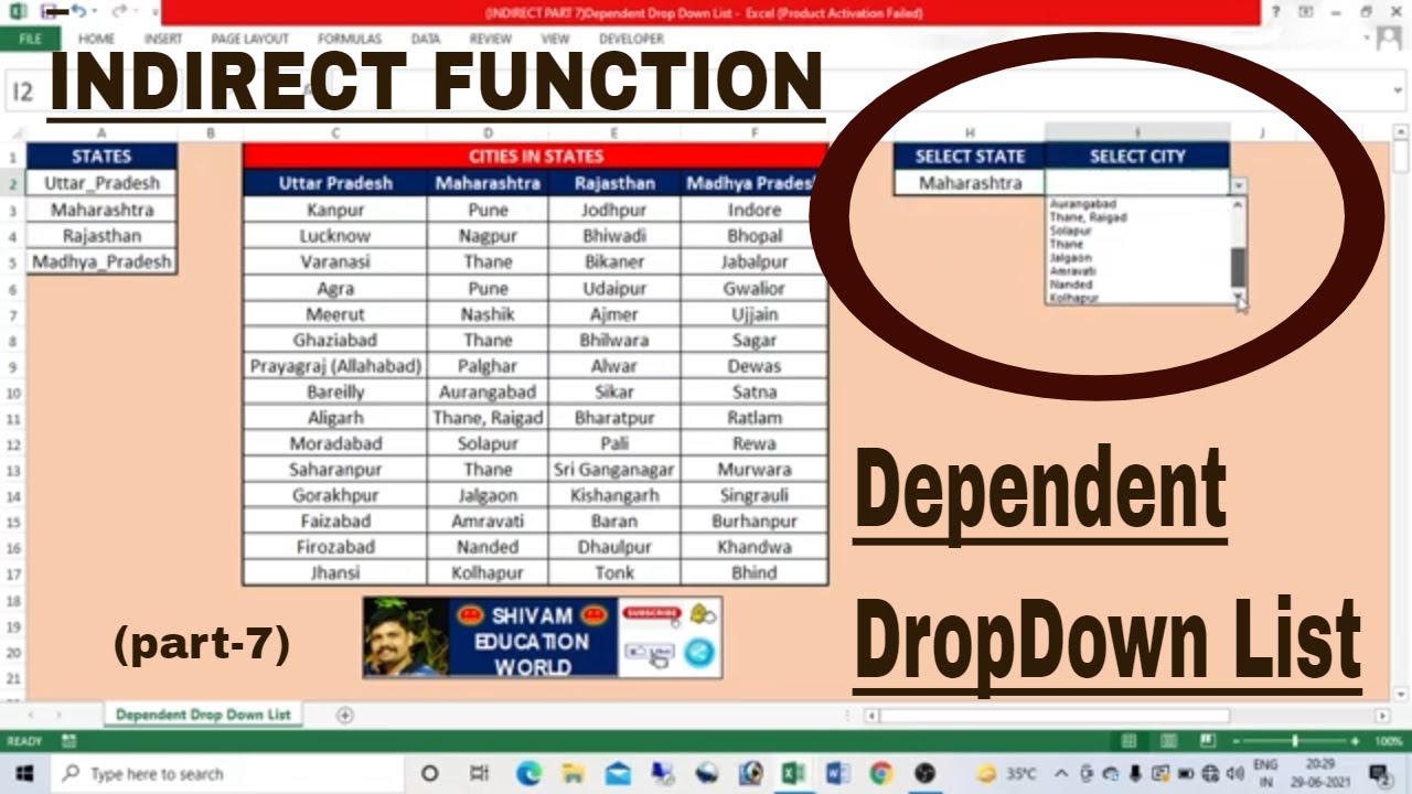 How To Create Dependent Drop Down List In Ms Excel | DEPENDENT DROPDOWN ...