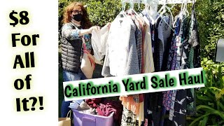 LIVE ~  Yard Sale Haul to Resell on Poshmark & Ebay ~ Sourcing Inventory In California Thrift Haul
