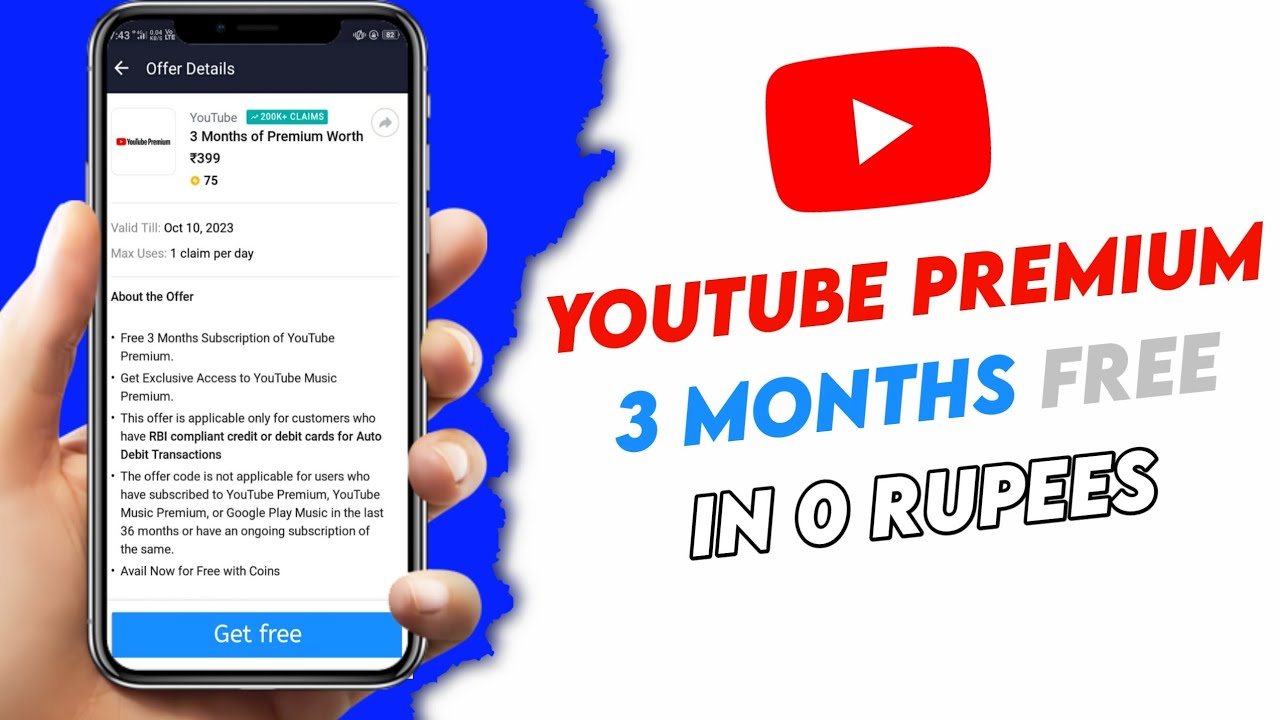 Get YouTube Premium Free || YouTube Premium 3 Months Free Offer - YouTube