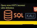 Fix MySQL ERROR 1075 (42000): Incorrect table definition