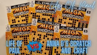 £30 of Cashword scratch cards, as I go head to head with Anna D's Scratch and Craft!