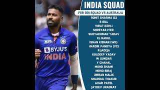 Team India ODI Squad for Australia series 2023