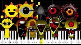 Simon and Mr. Sun in 10 PHASES (Incredibox SPRUNKI) - Piano Tutorial