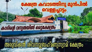 EP#143 #Aruvikkal Siva subrahmanya Temple Kottayam ക്ഷേത്ര കവാടത്തിനു മുൻപിൽ വെള്ളച്ചാട്ടം,,