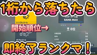 序盤ランクマ8位から！！！　1桁から落ちたら即終了！！