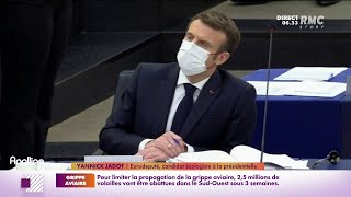 Yannick Jadot charge Emmanuel Macron au Parlement européen