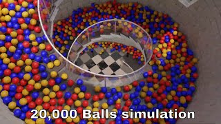 Balls on stair - Blender Cycle - Rigid body simulation