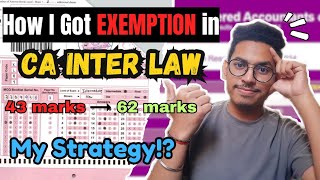 How I Got Exemption In CA Inter LAW | My strategy for CA Inter Law #cainter #icai