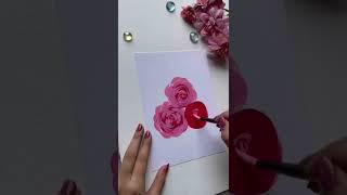 Easy Rose Flower Painting😍