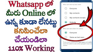 how to hide WhatsApp online in Telugu/how to remove whatsapp online time in telugu/pk tech telugu