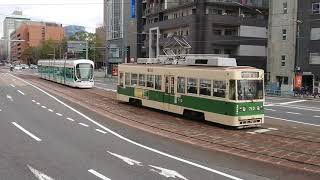 広島電鉄700形713号\u00265100形5103号\u0026900形912号 鷹野橋〜市役所前