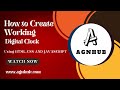 How to Create Working Digital Clock in Html CSS & Javascript