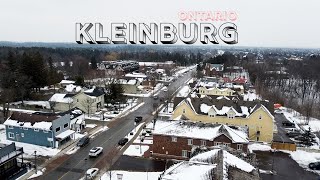 Kleinburg in winter with Drone, Ontario