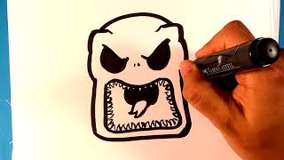 How to Draw Jack Skellington - Angry - Nightmare Before Christmas