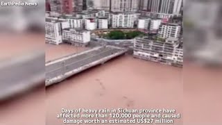EarthPedia News [ FLOOD ] Severe floods hit southwestern Sichuan province, China 12 July 2021