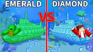 Who will win? RICH Mikey VS JJ Submarine BATTLE: Diamond \u0026 Emerald in Minecraft animations