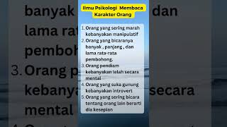 Ilmu Psikologi Membaca Karakter Orang