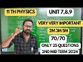 11th Physics | unit 7,8,9| important questions | 2nd mid term 2024