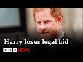 Prince Harry loses legal challenge over security - BBC News