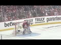 nj devils vitek vanecek does a routine at stoppage in play in arena cam vs. hurricanes game 3