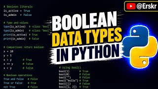 Python Boolean Data Type Mastery: True vs False Explained | #python #programming #coding @Erskr