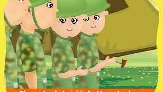 Five Little Soldiers | Junior KG Rhymes & Songs for Children I Animated I Little Mee Rhymes