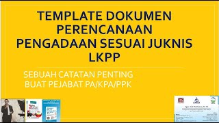 Template Dokumen Perencanaan Pengadaan sesuai Juknis LKPP