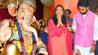 Aishwarya Rai \u0026 Abhishekh Bachchan's Ganpati 2016 Full Video HD Byculla, Mumbai Pendal Visit