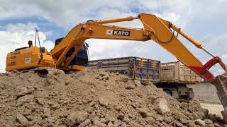 KATO HD820-R5 4M50 K3V เล่นดินแข็งให้ดูกัน excavator and truck EP.7269