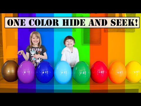 Only One Color Giant Egg Hide and Seek Challenge!