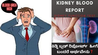 KFT(RFT).KIDNEY FUNCTION TESTS. KIDNEY BLOOD REPORT IN KANNADA. CAUSES OF INCREASED CREATININE,UREA