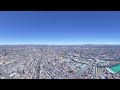 google earth 360°動画で大阪市内を空中散歩してみた【4k 360°】