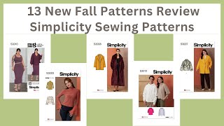 Simplicity Patterns Fall Collection Pattern Review (13 New Fall Sewing Patterns)