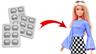 Diy Doll Dress With Medicine Package 💊😱 #barbie #shorts