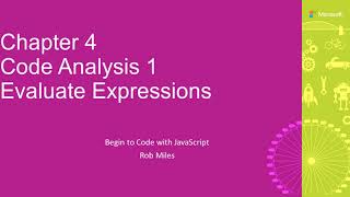 Chapter 4 Code Analysis 1: Evaluate Expressions with JavaScript