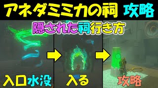 【ゼルダの伝説ティアキン】アネダミミカの祠　隠された祠の行き方と水中にある入口の入り方と攻略〔往復運動〕宝箱の取り方も【ゼルダの伝説ティアーズオブザキングダム】