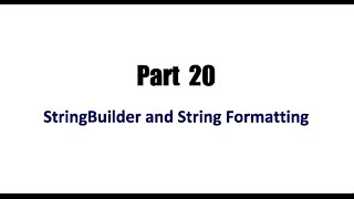 Java Programming Beginner Tutorials Part 20: StringBuilder and String Formatting