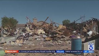 Woman hospitalized after he Victorville home explodes