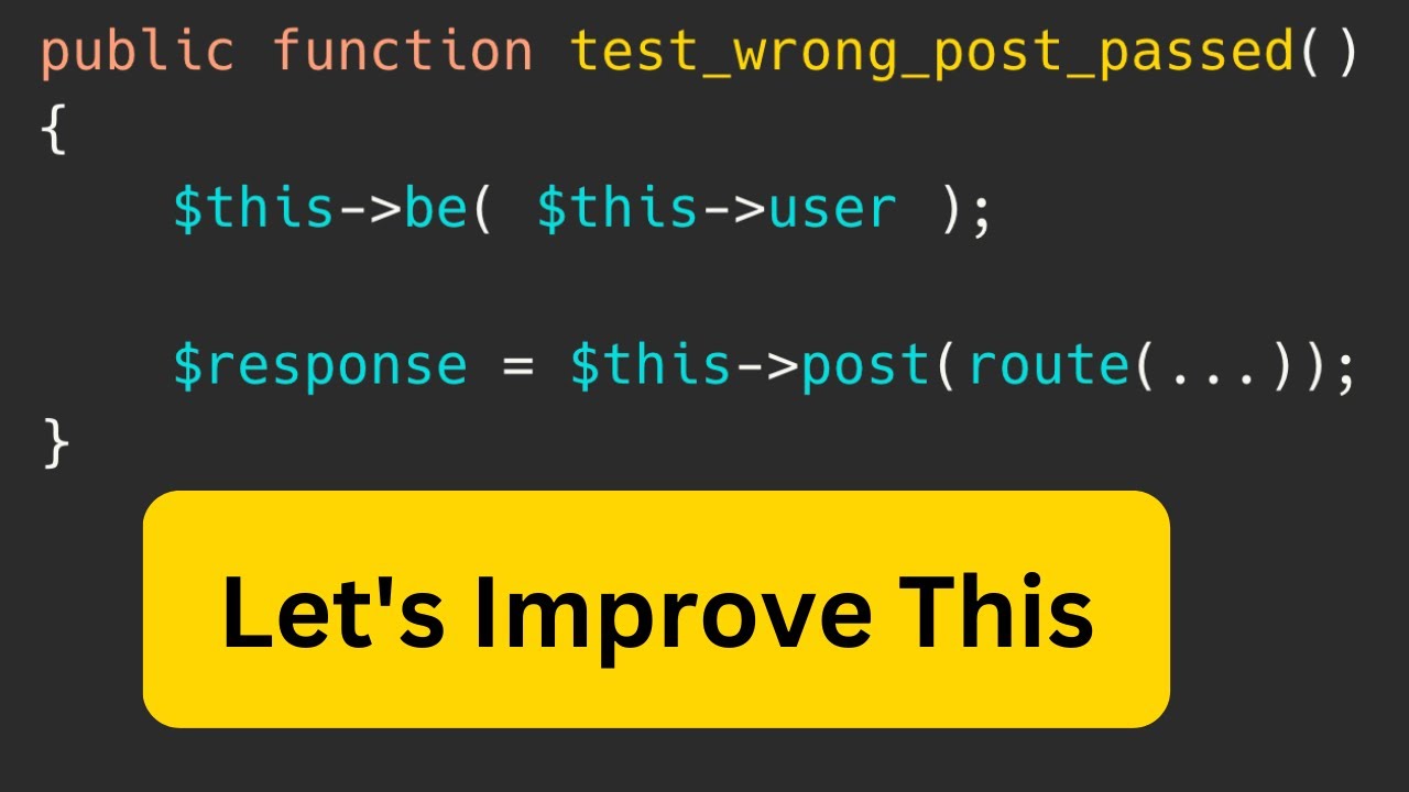 Laravel Code Review Improve Phpunit Tests Youtube Laravel Code Review Improve Phpunit Tests Youtube