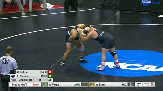 2019 NCAA Wrestling (HWT) Championship Round.1: Anthony Cassar (PSU) vs. Antonio Pelusi (F&M)