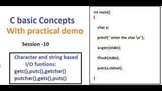 C programming: Character and string based input/output functions