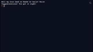 Python Basics (Part 2, Coin Flip project)