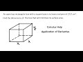 Calculus Help: An open top rectangular box with a square base is to have a volume of 27/2 cm3.