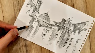 How to Sketch Buildings- Quick Architectural Shading with Pencil